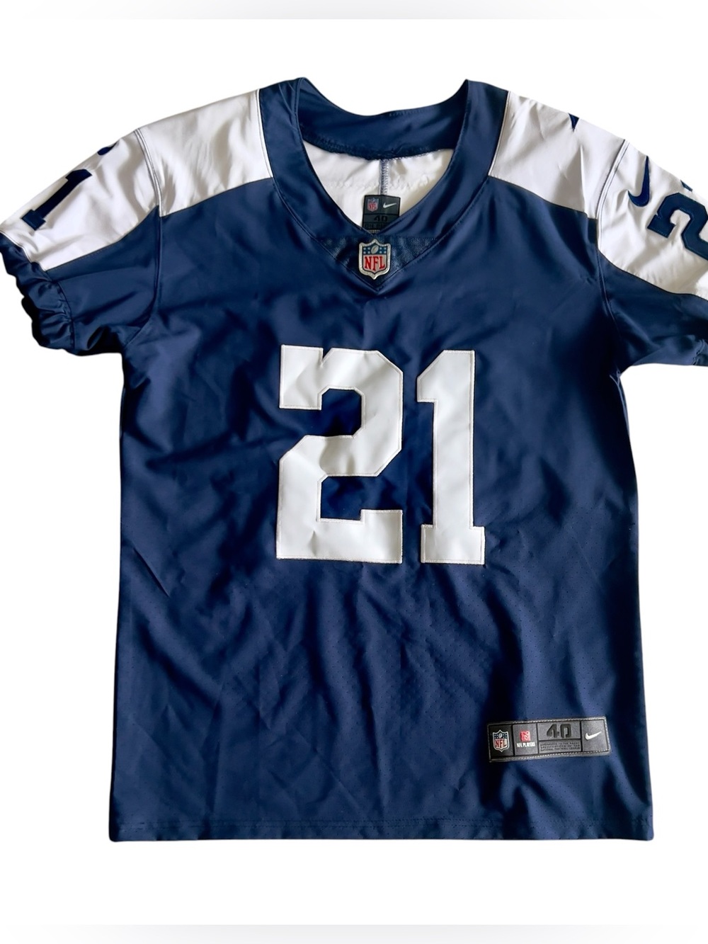 Nike Navy and White Men's Football Jersey #21